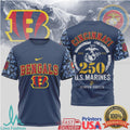 Cincinnati Bengals US Marine Corps 250th Anniversary Navy T Shirt - Limotees LLC