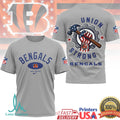 Cincinnati Bengals Union Strong T Shirt Blue Collar Pride NFL Labor Day Workwear - Limotees LLC