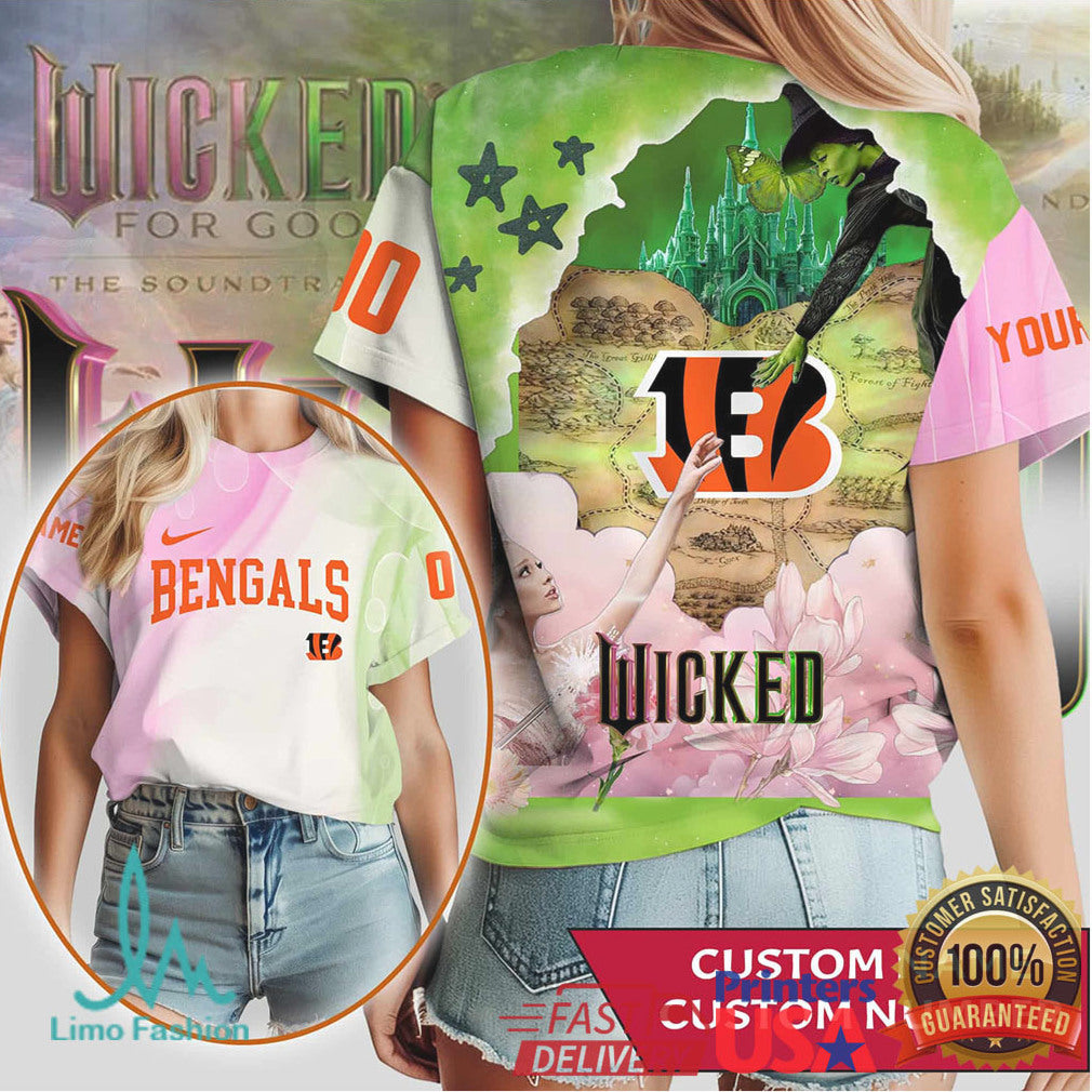 Cincinnati Bengals Wicked Emerald City & Munchkinland Custom T Shirt - Limotees LLC