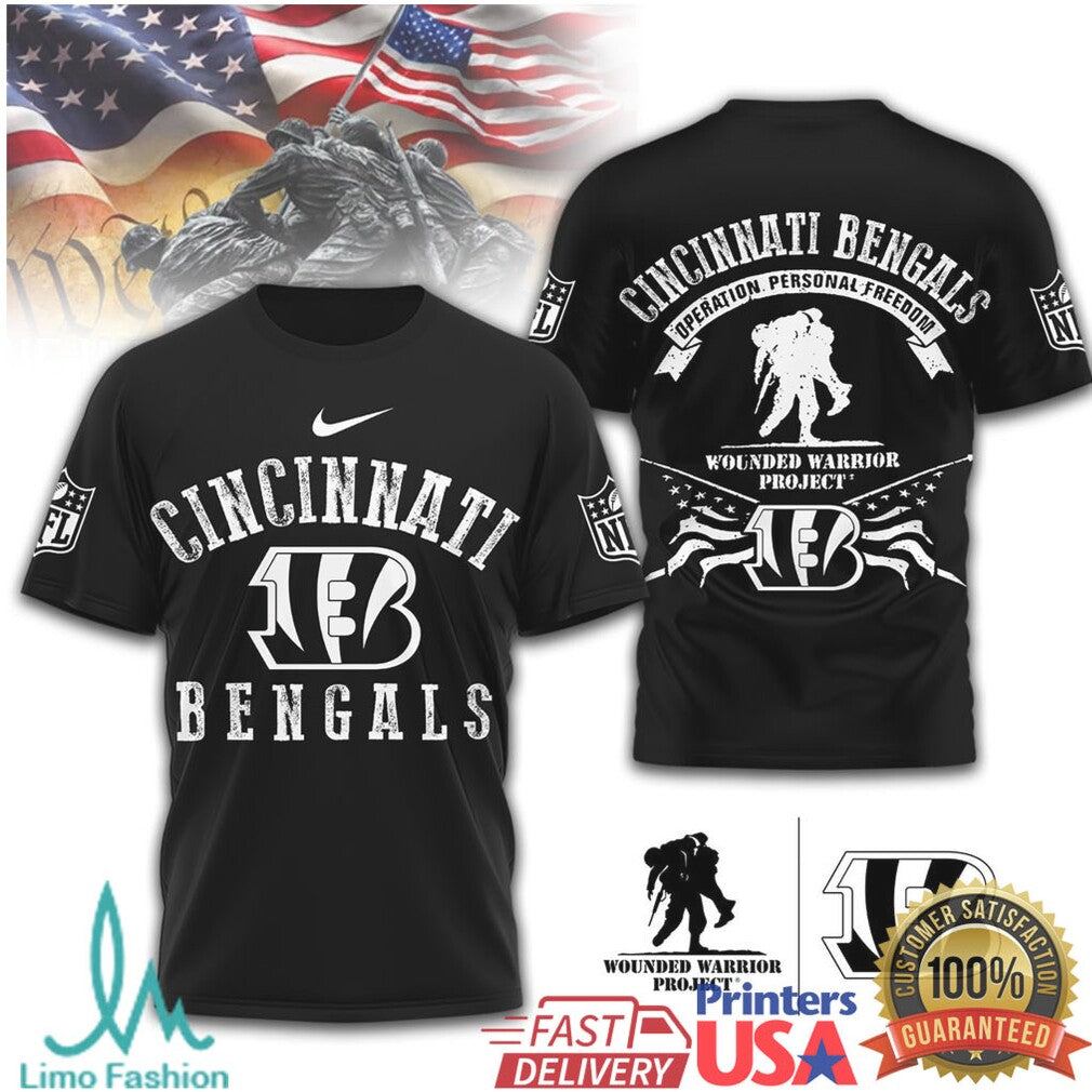 Cincinnati Bengals Wounded Warrior Project Operation Freedom T Shirt - Limotees LLC