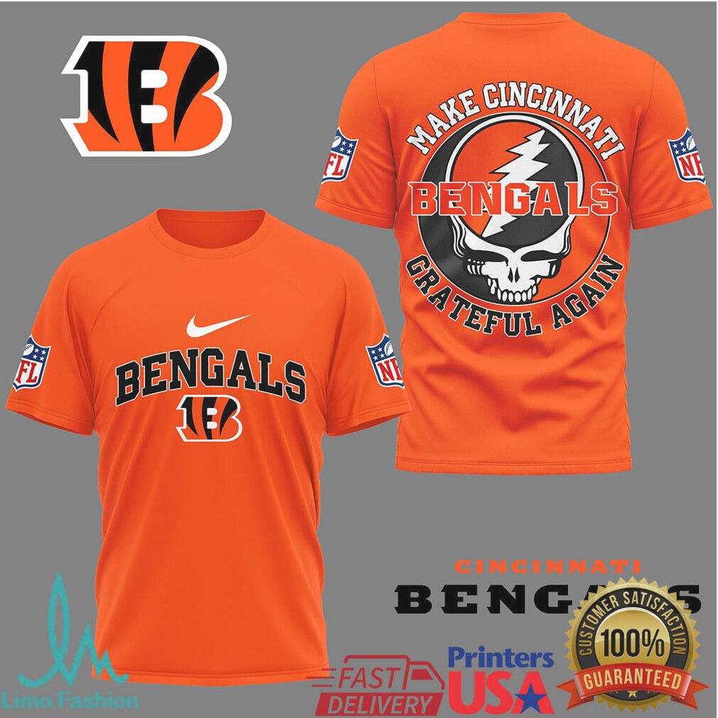 Cincinnati Bengals X Grateful Dead Steal Your Face “Make Cincinnati Grateful Again” Tshirt - Limotees LLC