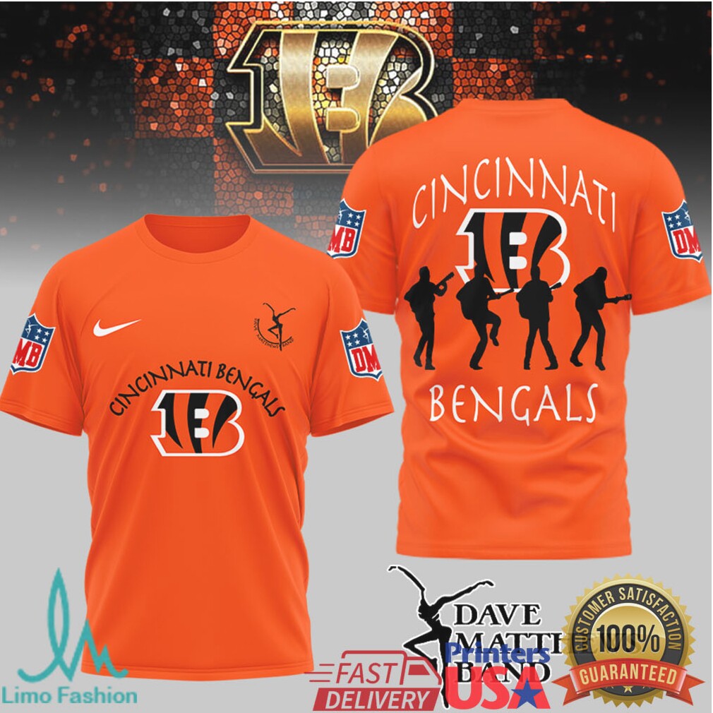 Cincinnati Bengals x Dave Matthews Band NFL Fan Mashup T Shirt - Limotees LLC