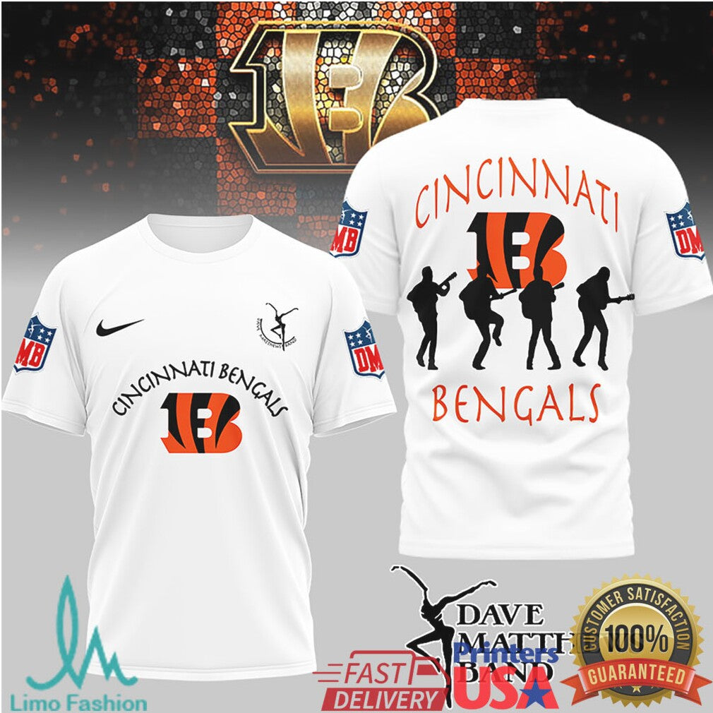 Cincinnati Bengals x Dave Matthews Band NFL Fan Mashup T Shirt - Limotees LLC