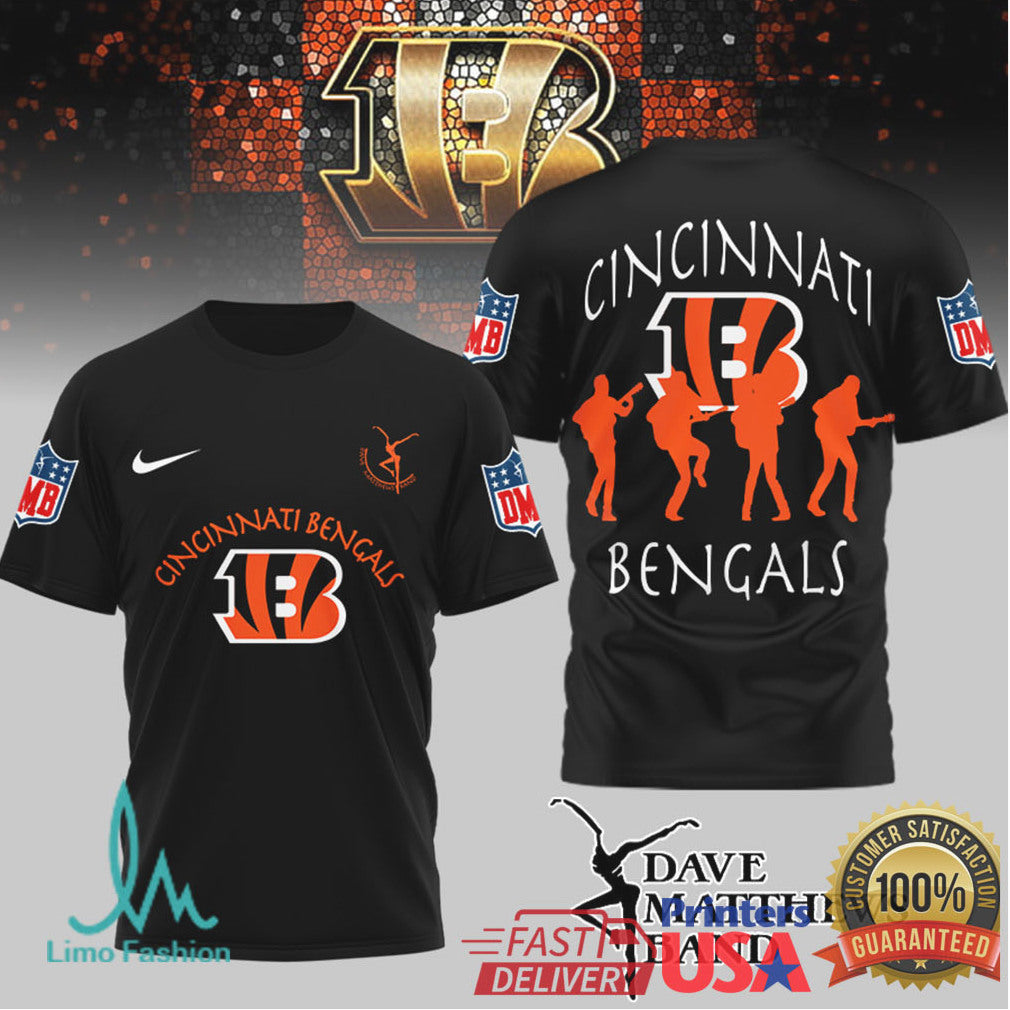 Cincinnati Bengals x Dave Matthews Band NFL Fan Mashup T Shirt - Limotees LLC
