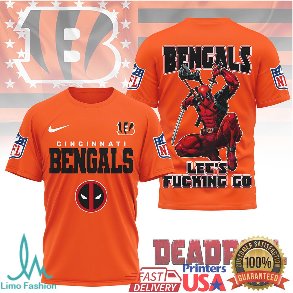 Cincinnati Bengals x Deadpool “Let's Fucking Go” NFL Graphic T Shirt - Limotees LLC