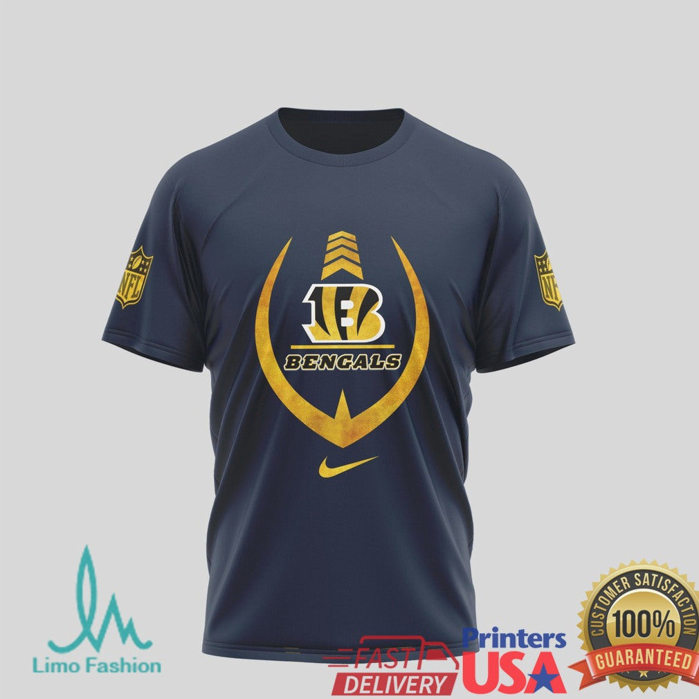 Cincinnati Bengals x Hamilton Musical Not Throwing Away My Shot Navy Performance T Shirt - Limotees LLC