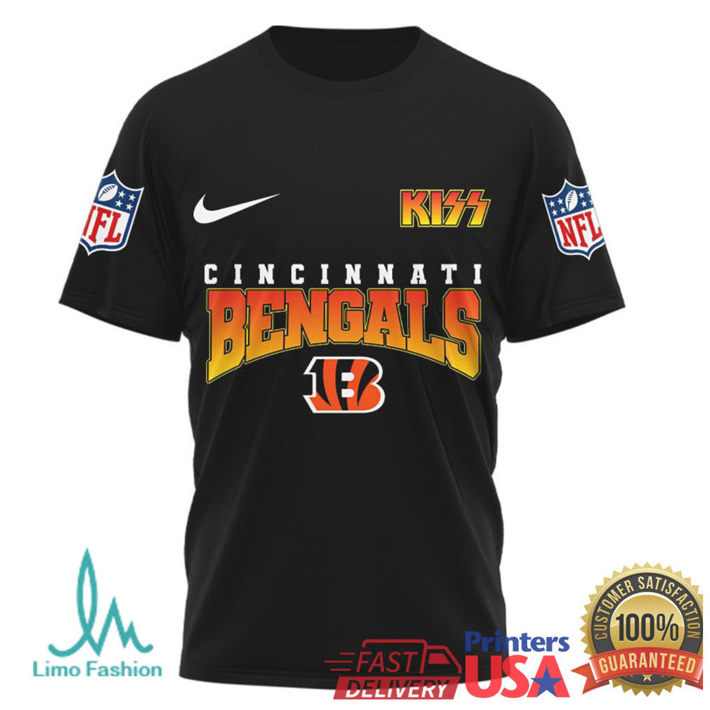 Cincinnati Bengals x KISS Rock Band Vintage Graphic NFL T Shirt - Limotees LLC
