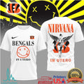 Cincinnati Bengals x Nirvana In Utero Music & Football Tee - Limotees LLC