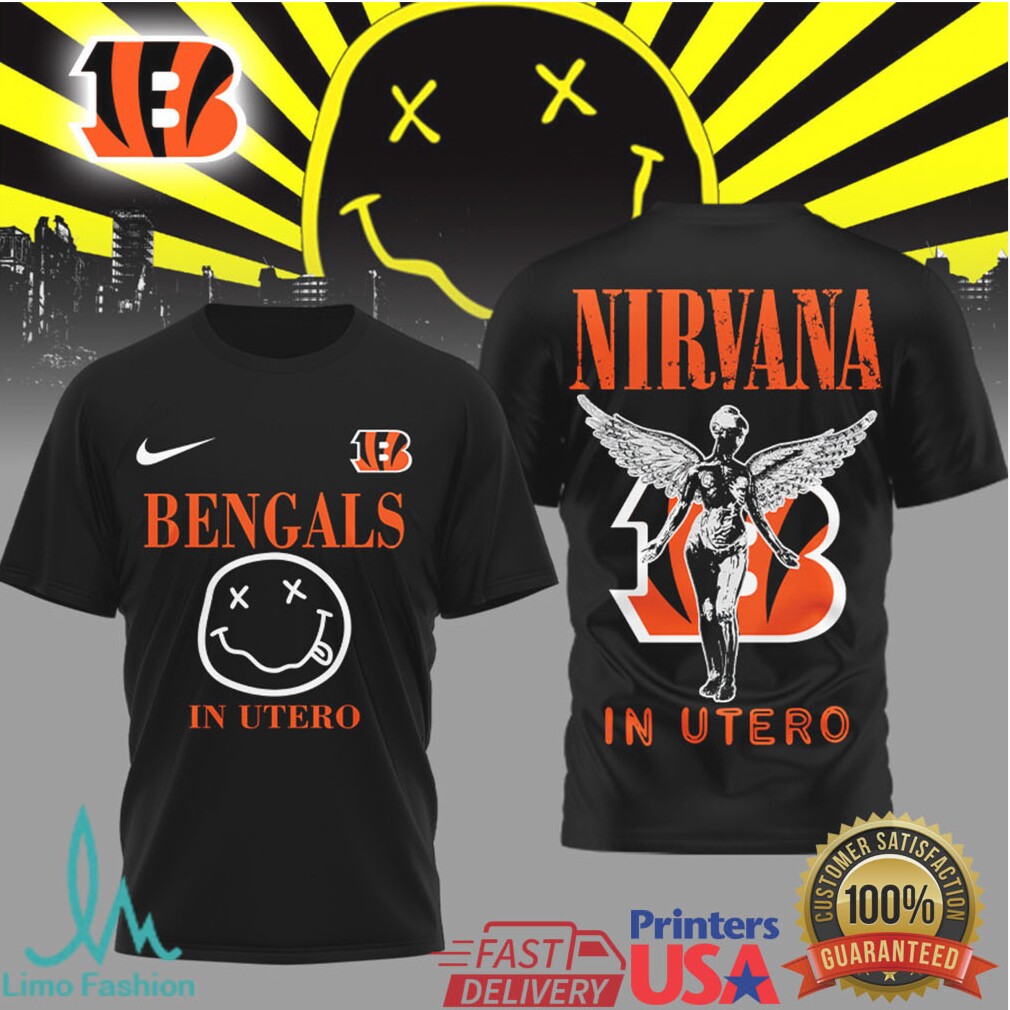 Cincinnati Bengals x Nirvana In Utero Music & Football Tee - Limotees LLC