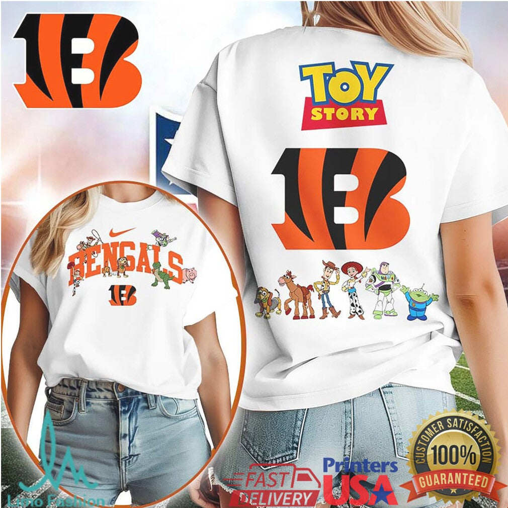 Cincinnati Bengals x Toy Story Characters White Fan T Shirt - Limotees LLC