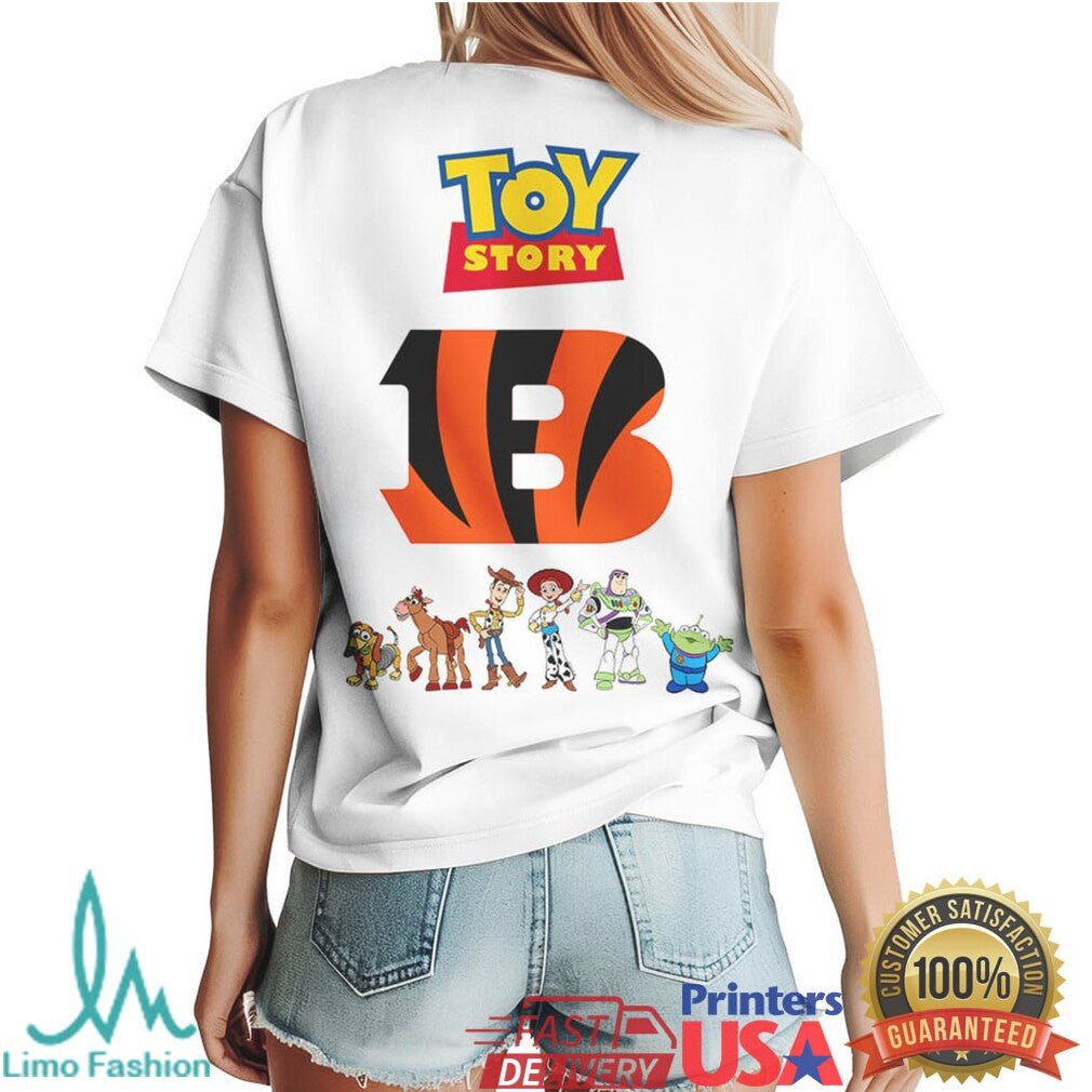 Cincinnati Bengals x Toy Story Characters White Fan T Shirt - Limotees LLC