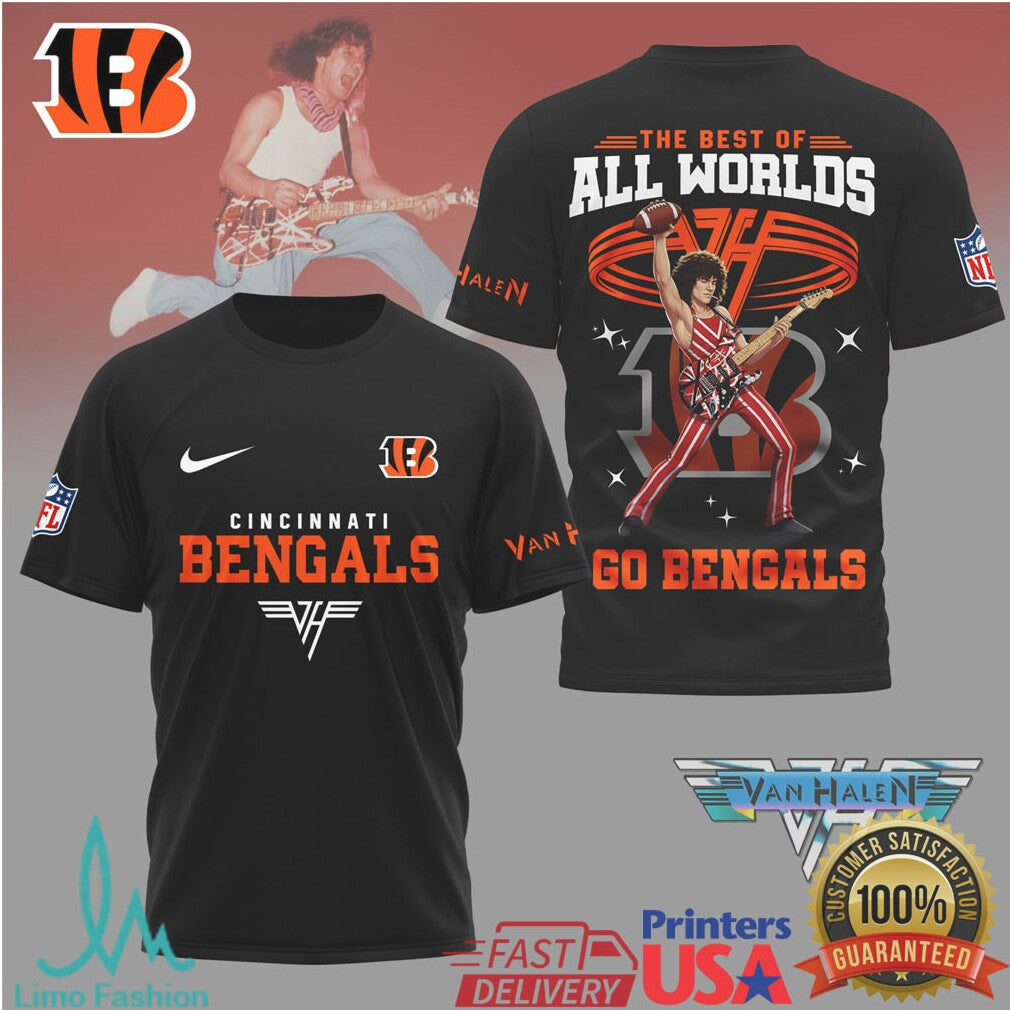 Cincinnati Bengals x Van Halen “The Best of All Worlds” Rock Tee - Limotees LLC