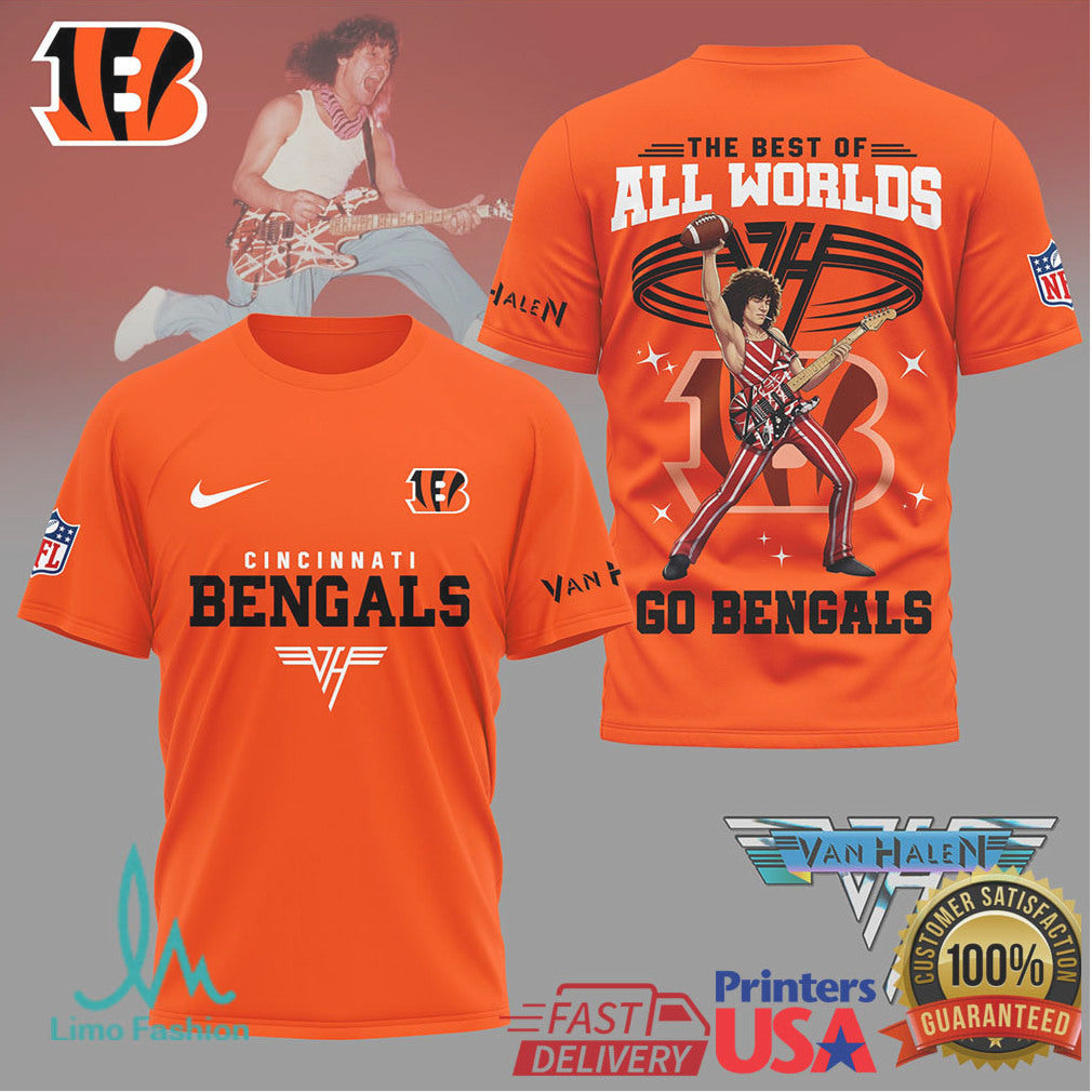 Cincinnati Bengals x Van Halen “The Best of All Worlds” Rock Tee - Limotees LLC