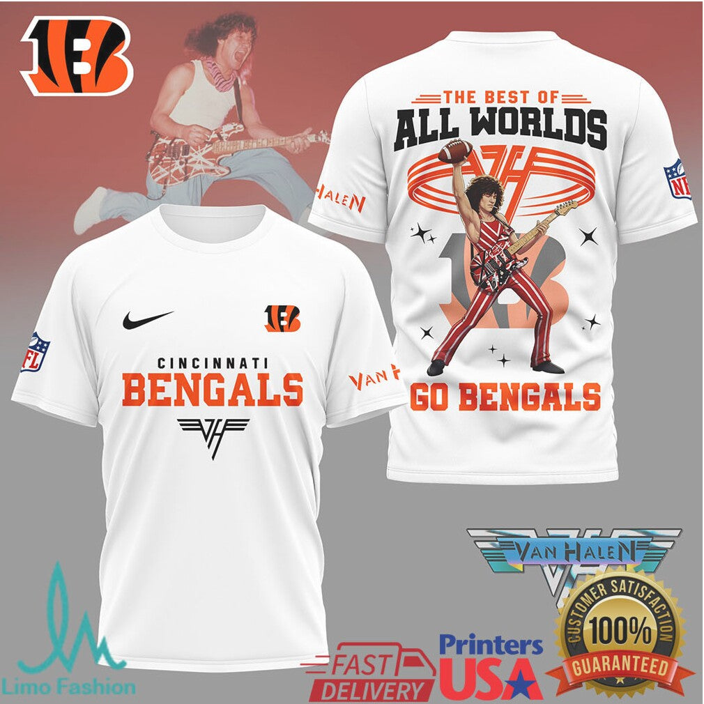 Cincinnati Bengals x Van Halen “The Best of All Worlds” Rock Tee - Limotees LLC