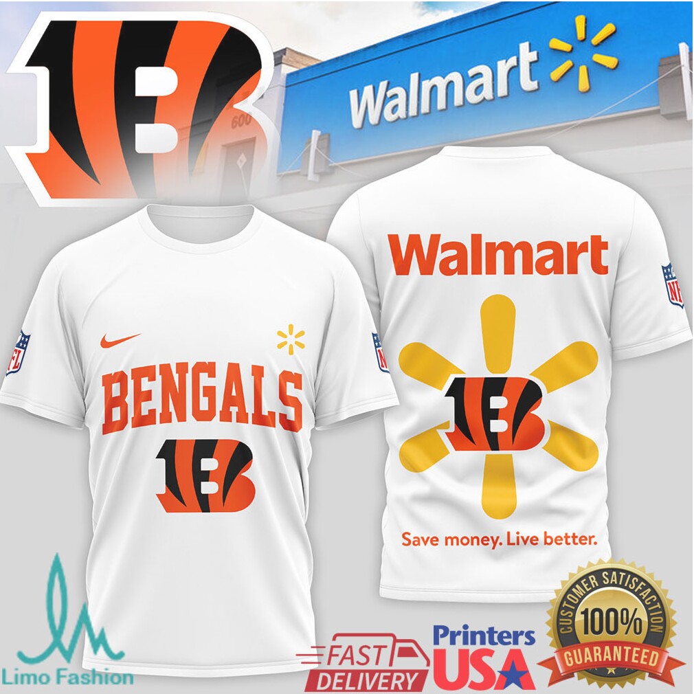 Cincinnati Bengals x Walmart Collaboration Team Spirit Athletic T Shirt - Limotees LLC