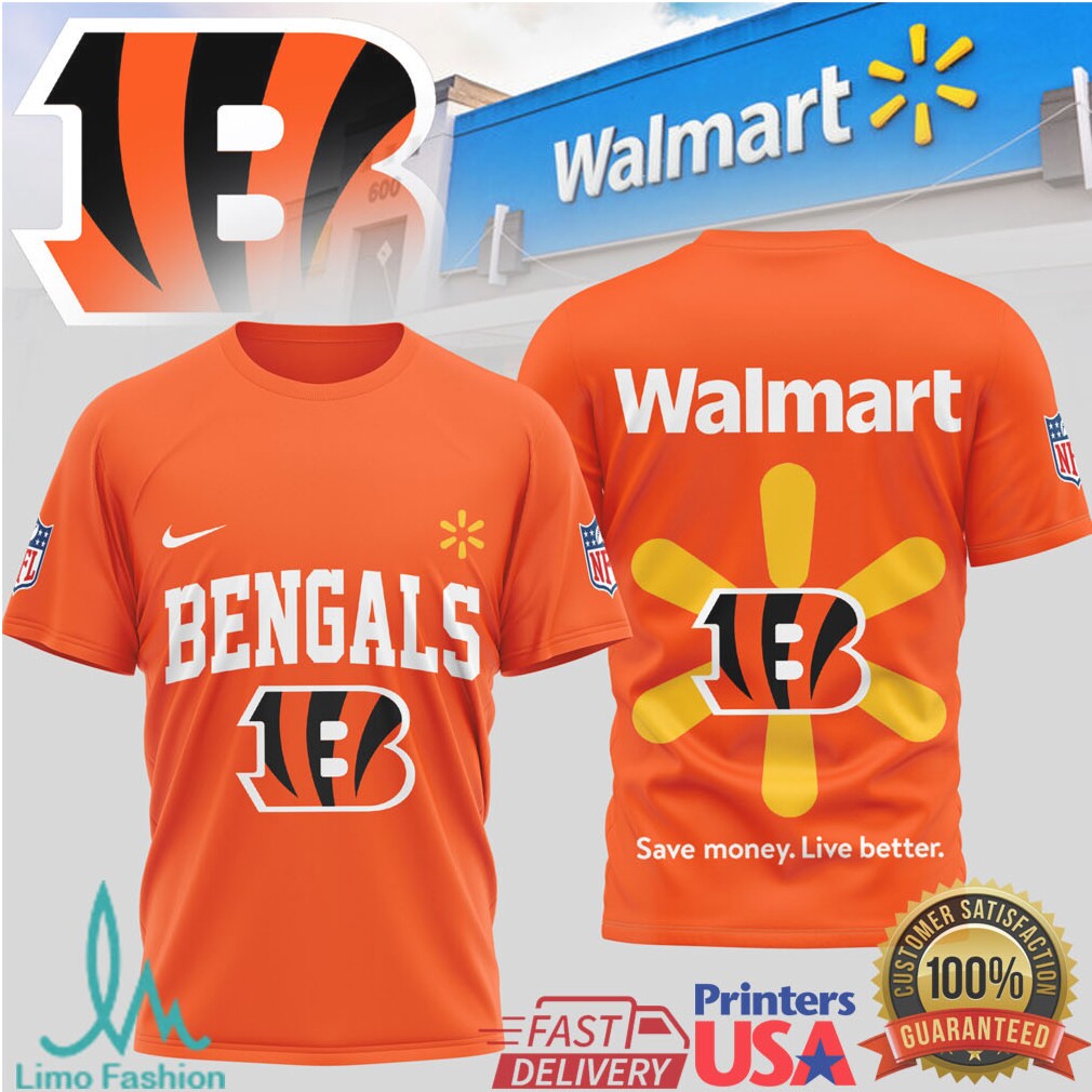 Cincinnati Bengals x Walmart Collaboration Team Spirit Athletic T Shirt - Limotees LLC