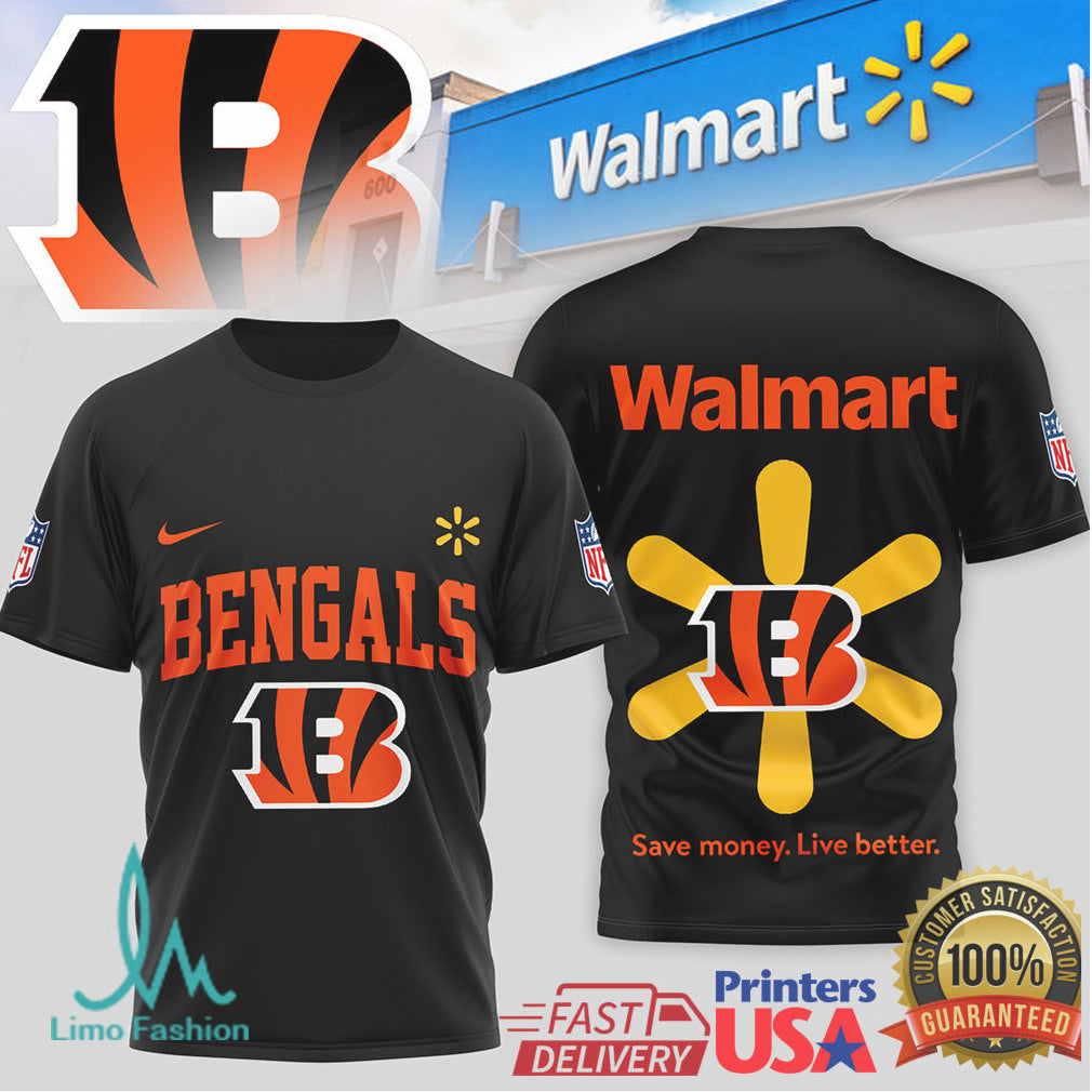 Cincinnati Bengals x Walmart Collaboration Team Spirit Athletic T Shirt - Limotees LLC