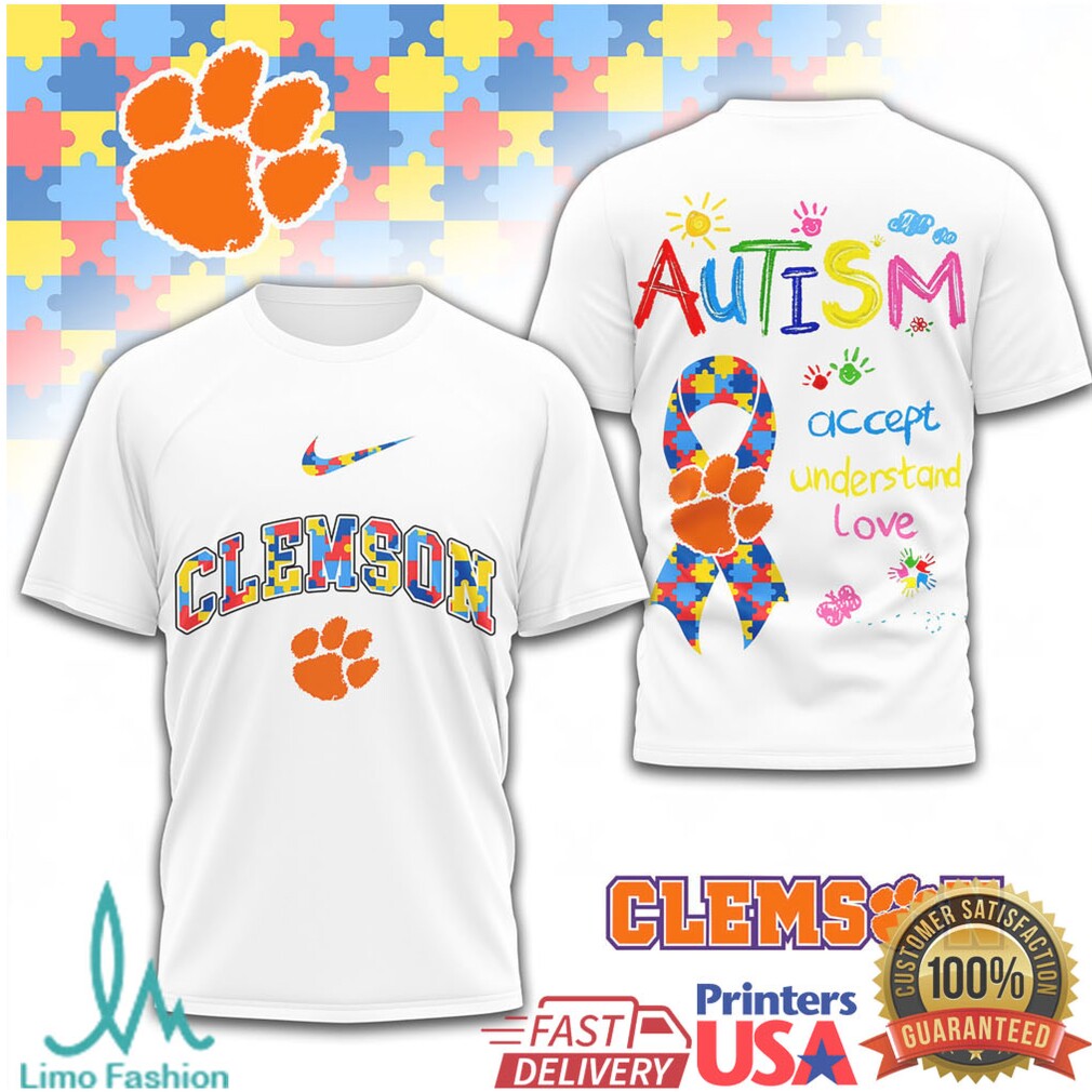 Clemson Tigers Autism Awareness Support Graphic T Shirt - Limotees LLC