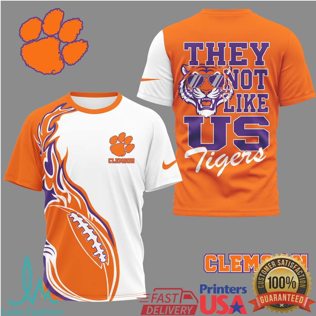 Clemson Tigers “They Not Like Us” Football Mascot Graphic T Shirt - Limotees LLC