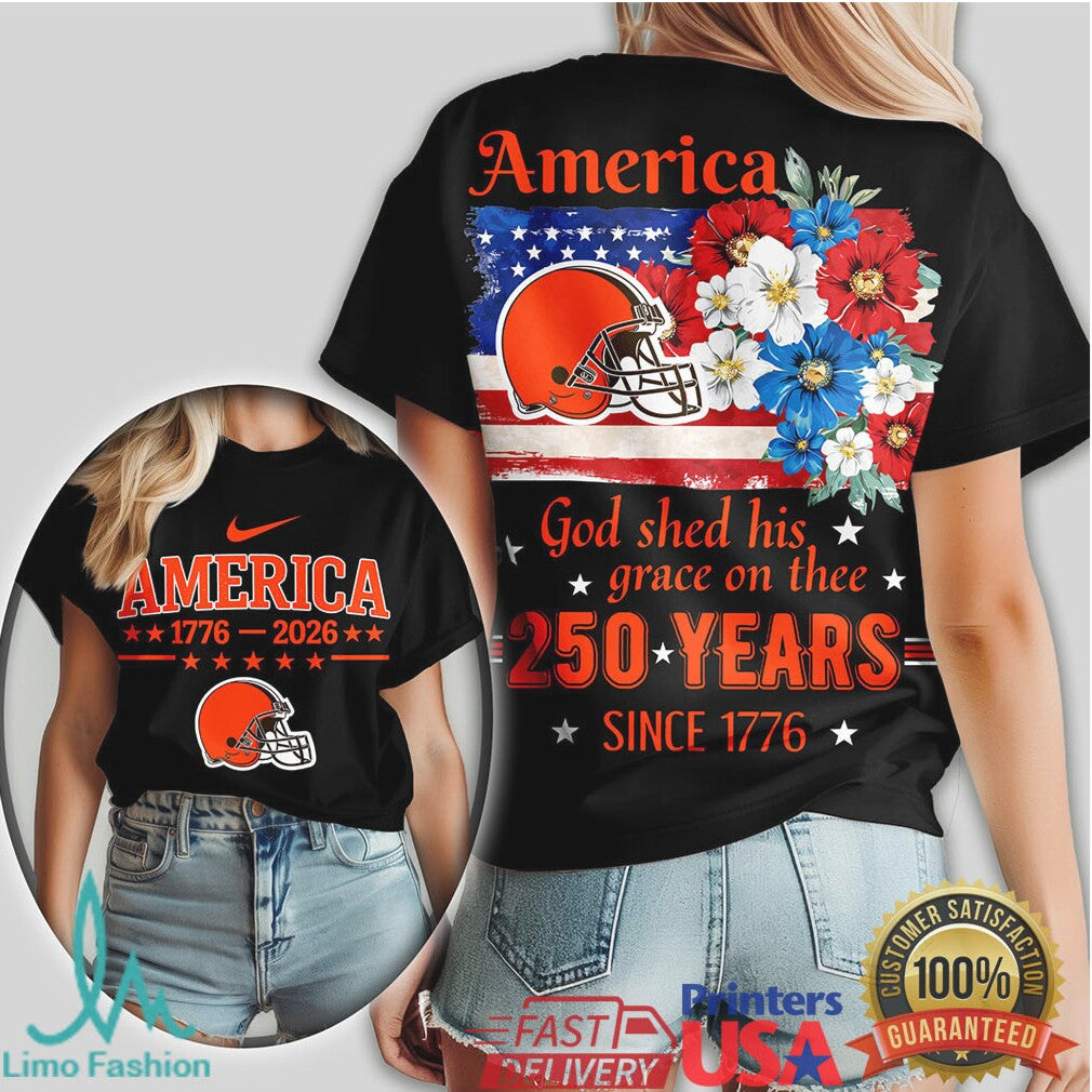 Cleveland Browns America 250 Years 1776 2026 Anniversary T Shirt - Limotees LLC