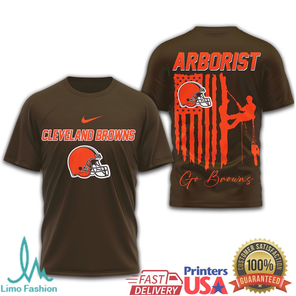 Cleveland Browns Arborist Tree Service Professional Climber Fan Tee - Limotees LLC
