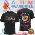 Cleveland Browns Autism Awareness Teach Love Inspire Hope Shirt - Limotees LLC