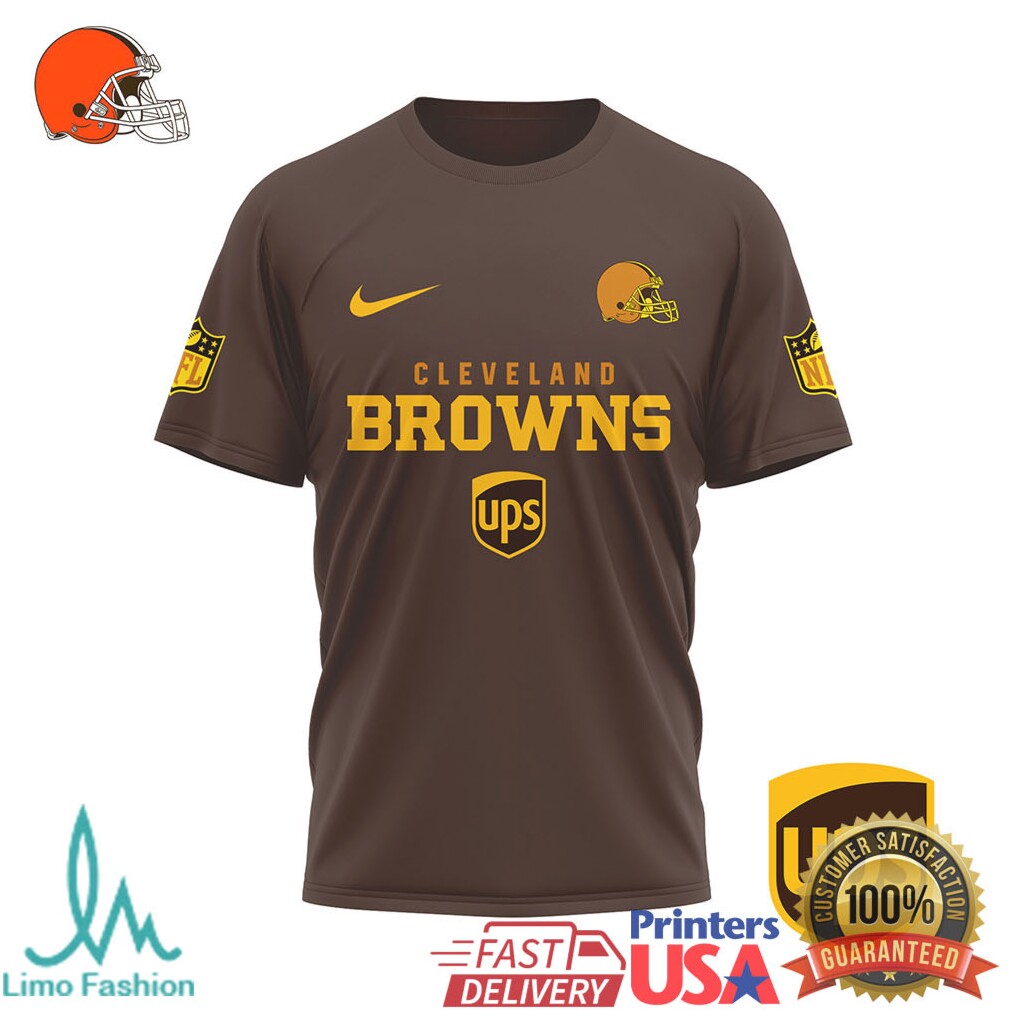 Cleveland Browns Brown and Proud UPS Edition Custom Football Tee - Limotees LLC
