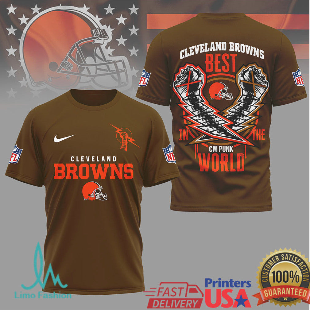 Cleveland Browns CM Punk Best In The World Fan Merchandise T Shirt - Limotees LLC