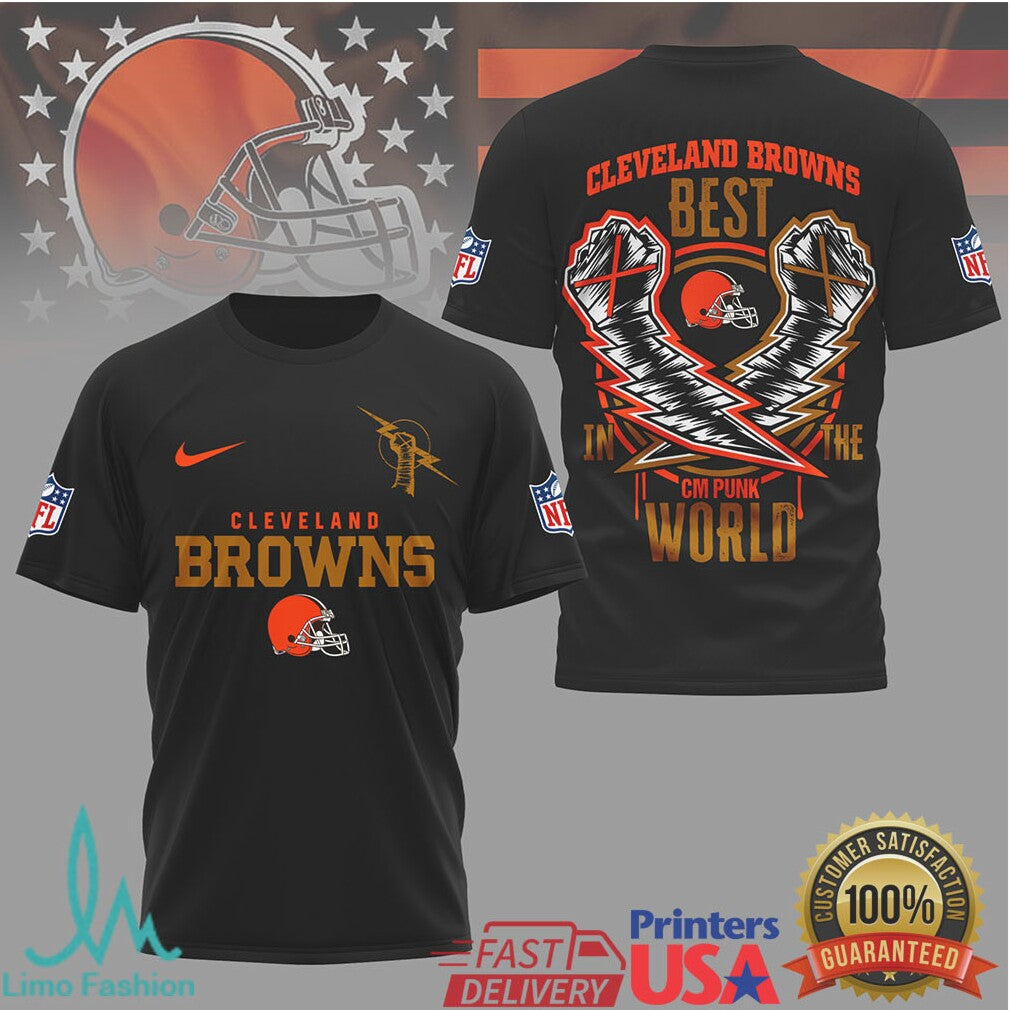 Cleveland Browns CM Punk Best In The World Graphic T Shirt - Limotees LLC