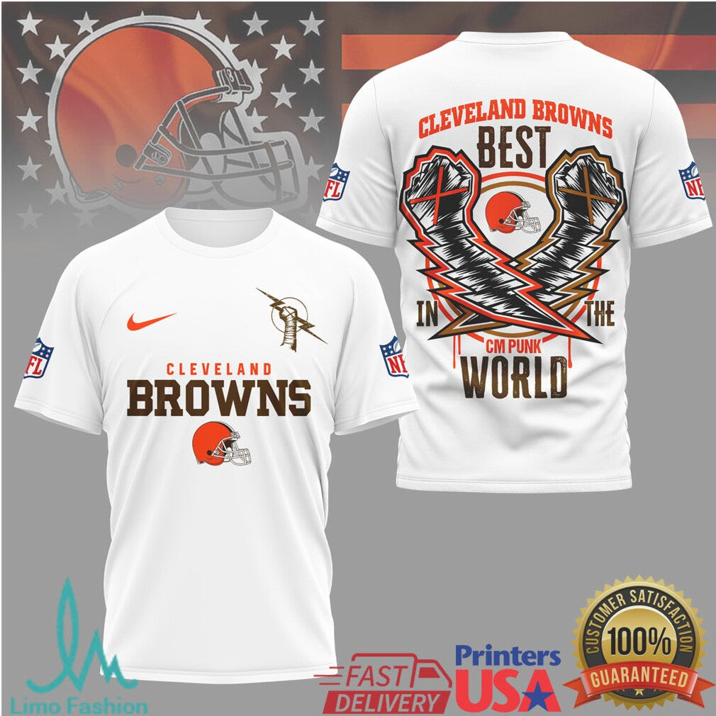 Cleveland Browns CM Punk Best In The World Graphic T Shirt - Limotees LLC