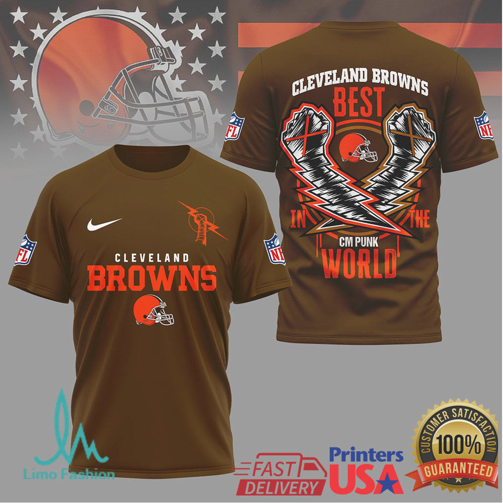 Cleveland Browns CM Punk Best In The World Graphic T Shirt - Limotees LLC