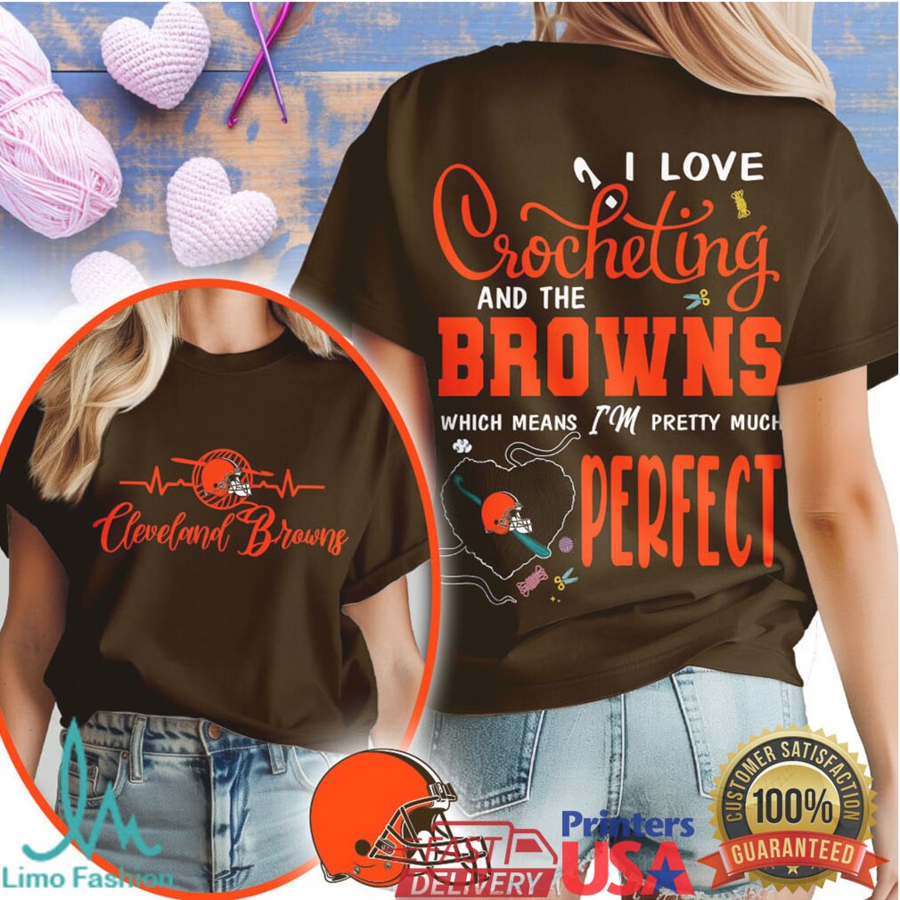 Cleveland Browns Crochet Fan T Shirt I Love Crocheting & The Browns - Limotees LLC