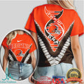 Cleveland Browns DNA Helmet Graphic Orange & Brown T Shirt - Limotees LLC