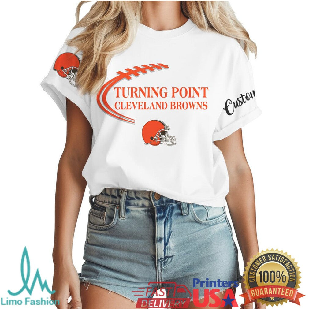 Cleveland Browns Dawg Pound Custom Football Helmet White T Shirt - Limotees LLC