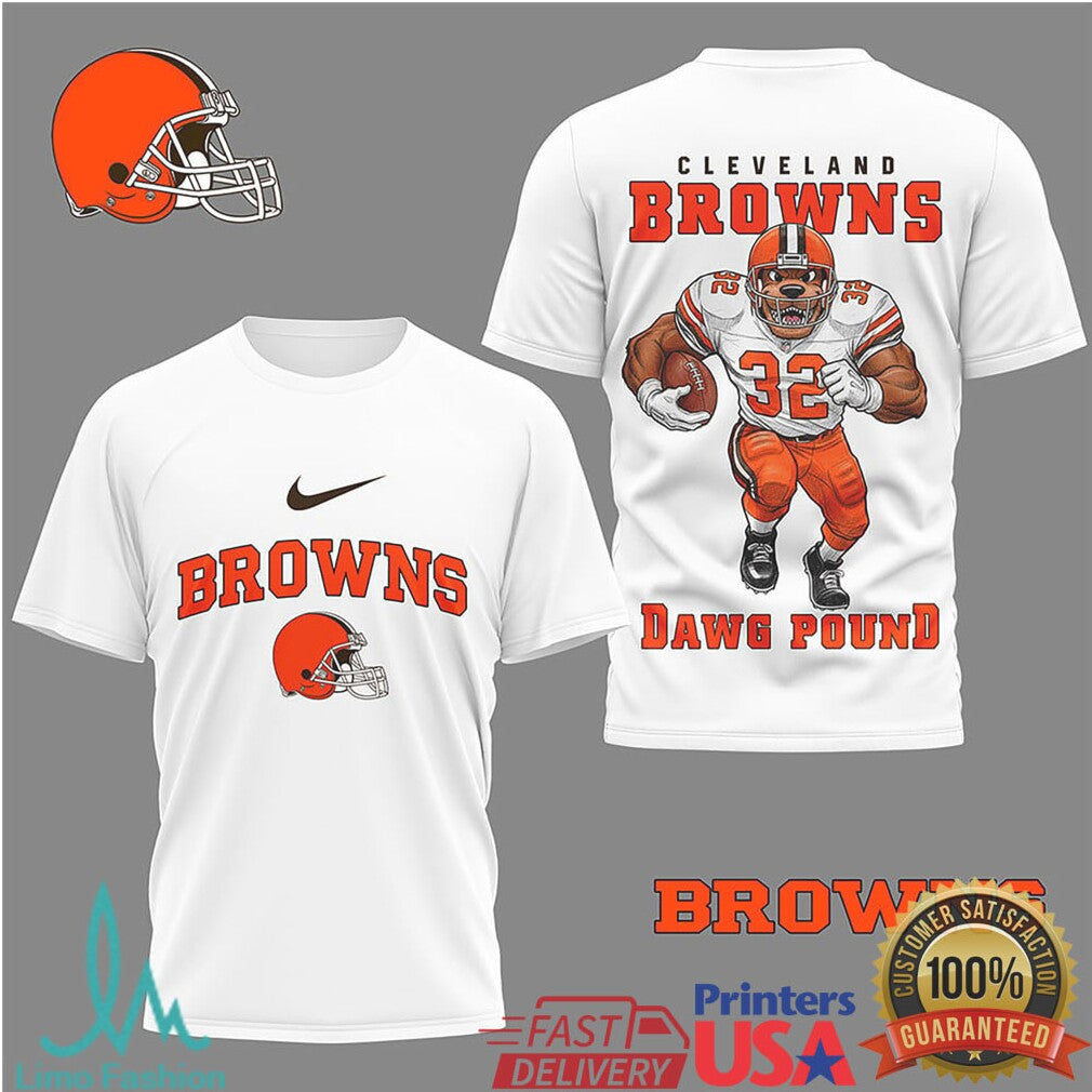Cleveland Browns “Dawg Pound” Mascot Football Graphic T Shirt - Limotees LLC