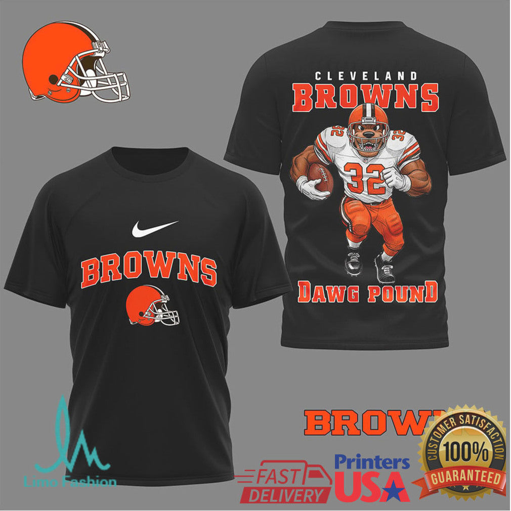 Cleveland Browns “Dawg Pound” Mascot Football Graphic T Shirt - Limotees LLC