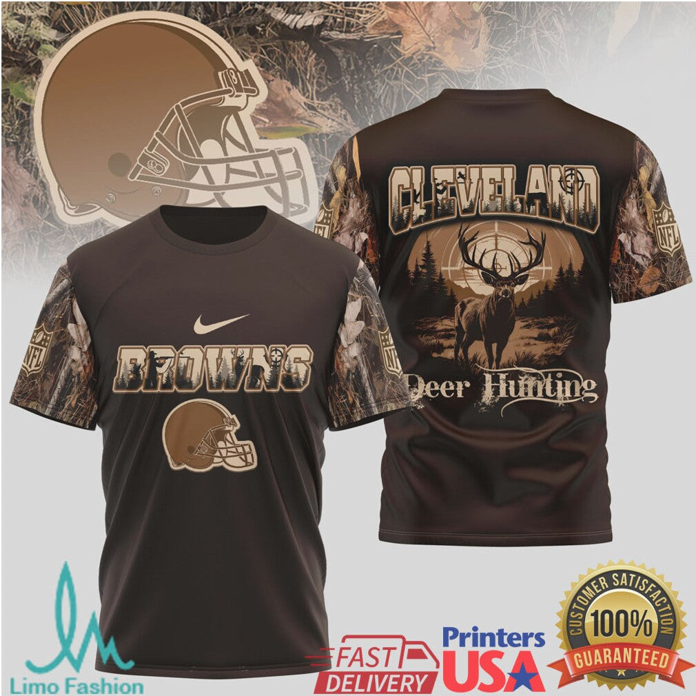 Cleveland Browns Deer Hunting Camo Nfl Tshirt Design - Limotees LLC