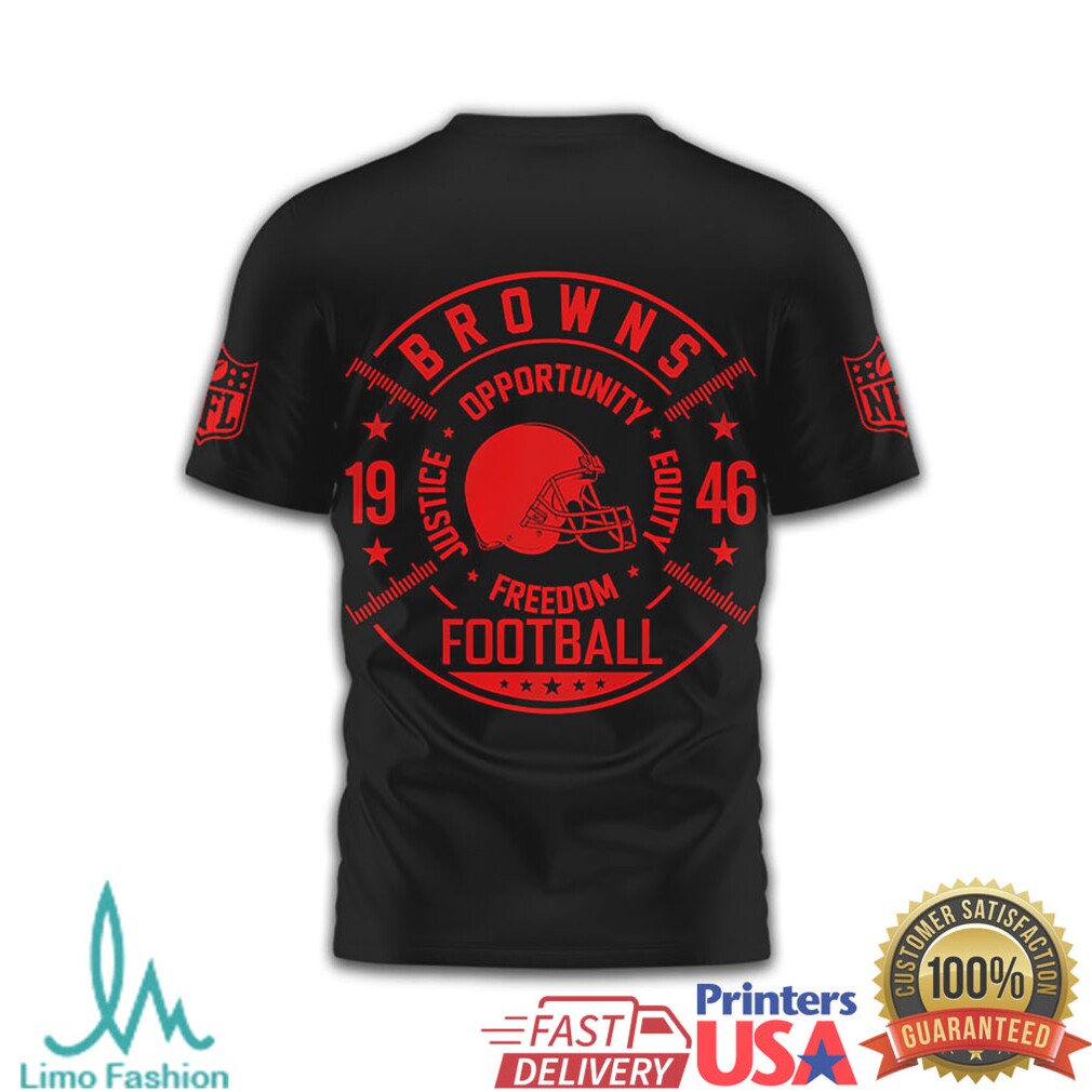 Cleveland Browns Freedom Football Helmet Graphic Black T Shirt - Limotees LLC