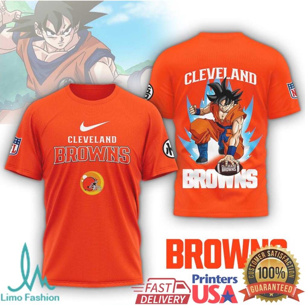 Cleveland Browns Goku Anime Football Fan Graphic T Shirt - Limotees LLC