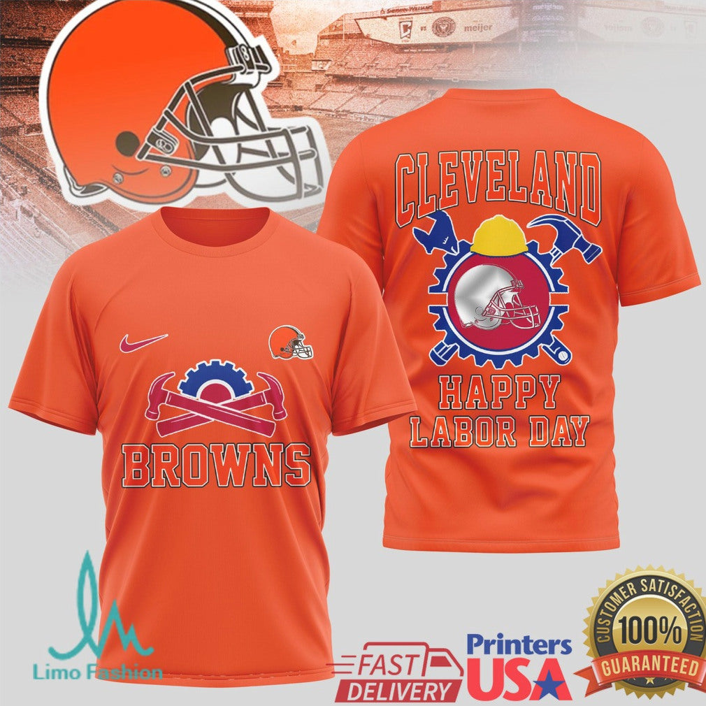 Cleveland Browns Happy Labor Day Dawg Pound Workwear T Shirt - Limotees LLC
