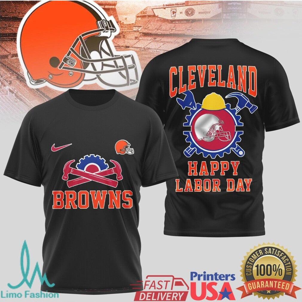 Cleveland Browns Happy Labor Day Dawg Pound Workwear T Shirt - Limotees LLC