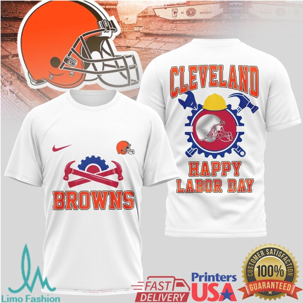 Cleveland Browns Happy Labor Day Dawg Pound Workwear T Shirt - Limotees LLC