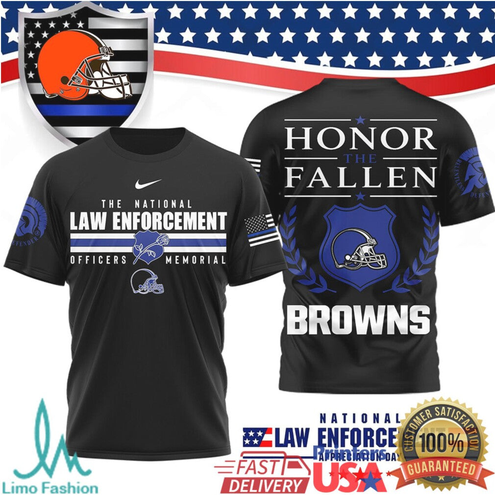 Cleveland Browns Honor the Fallen Law Enforcement Appreciation T Shirt - Limotees LLC