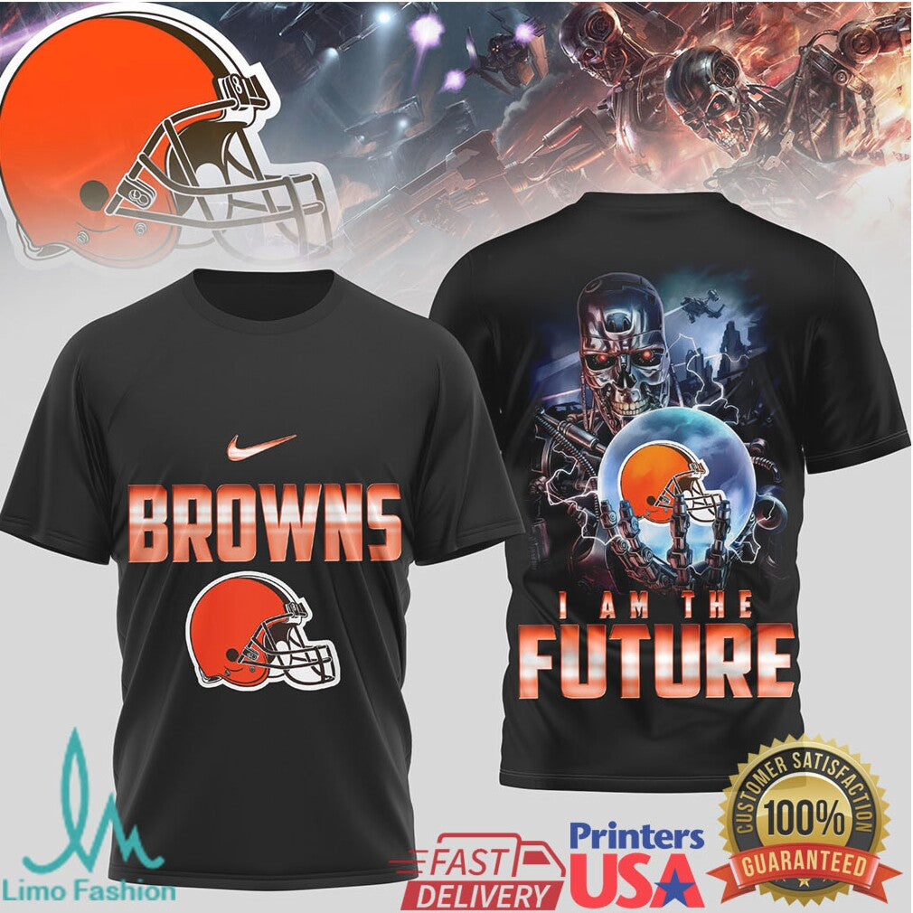 Cleveland Browns “I Am The Future” Robotic Helmet Sci Fi T Shirt - Limotees LLC