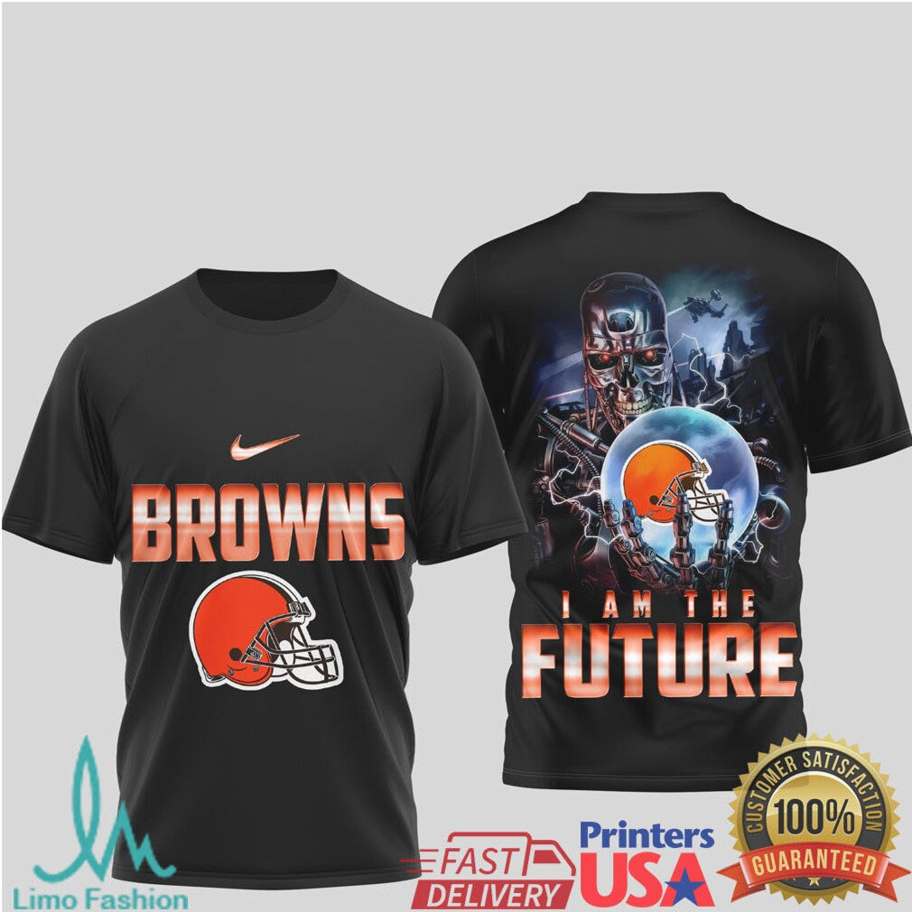 Cleveland Browns “I Am The Future” Robotic Helmet Sci Fi T Shirt - Limotees LLC