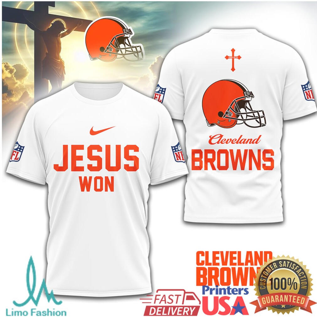 Cleveland Browns Jesus Won NFL Christian T Shirt - Limotees LLC