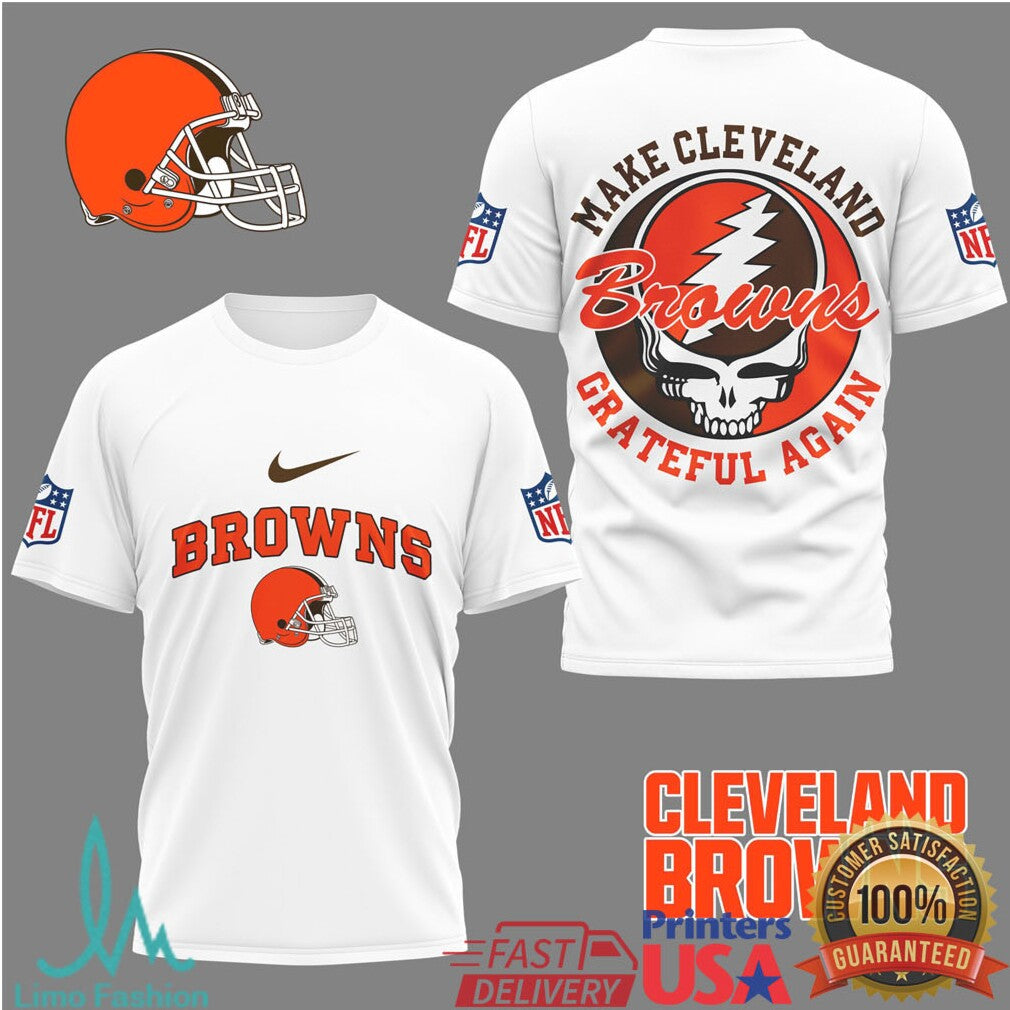 Cleveland Browns Make Cleveland Grateful Again Retro Football Graphic Tee