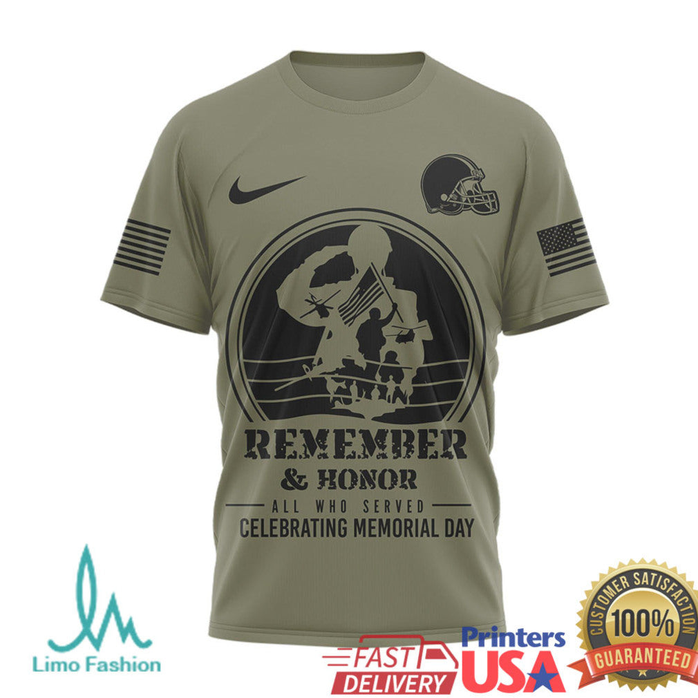 Cleveland Browns Military Appreciation T Shirt Browns Patriotic Honor & Remember T Shirt - Limotees LLC