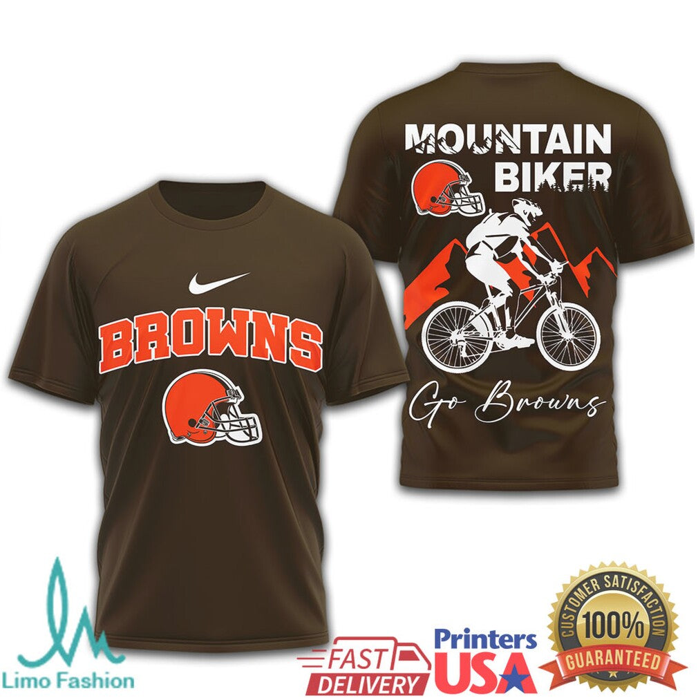 Cleveland Browns Mountain Biker Graphic Tee Go Browns Fan Shirt - Limotees LLC