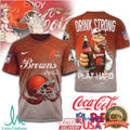 Cleveland Browns NFL Popeye x Coca Cola Vintage Style Graphic T Shirt